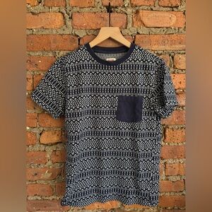 Navy and White Patterned T-Shirt